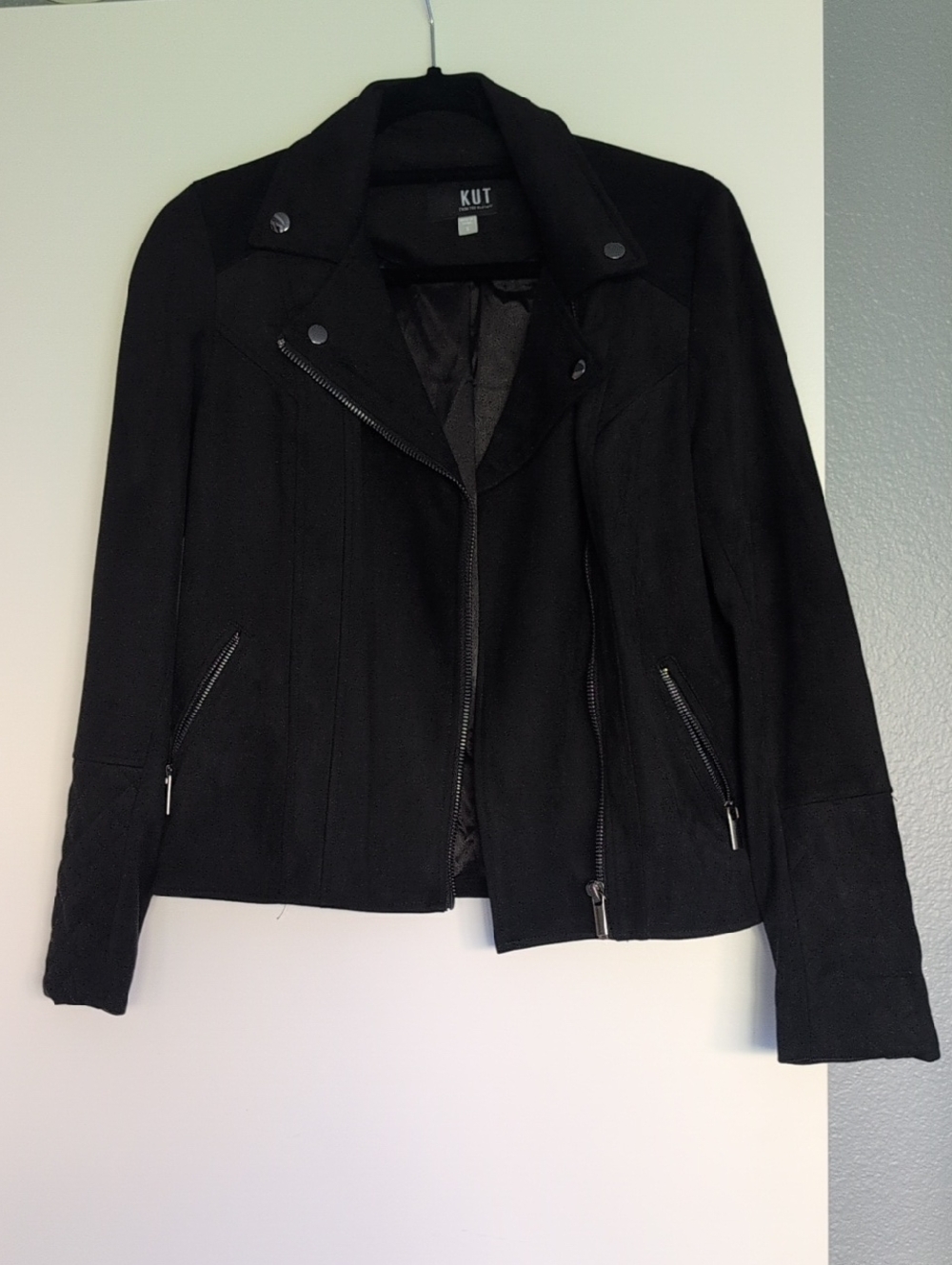 Kut from the Kloth Black Asymmetric Moto Jacket